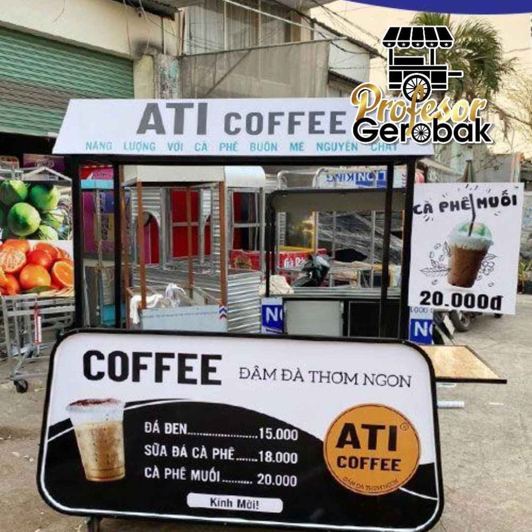 Gerobak Jualan Kopi Kekinian Konsep Minimalis