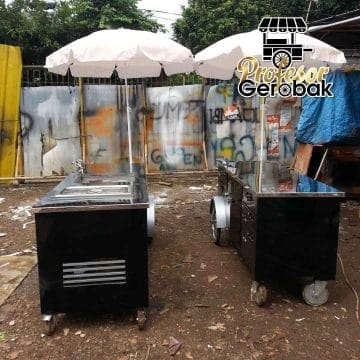 Gerobak Stainless Kekinian Custom untuk Usaha Es Krim
